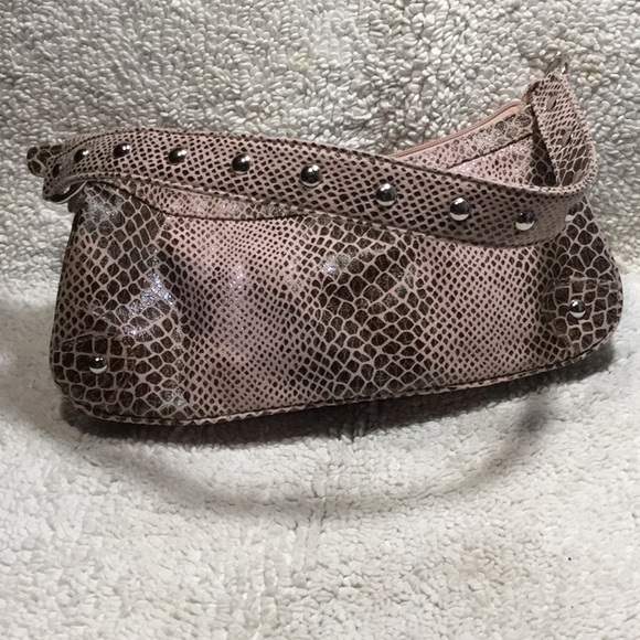 Nine West Pink Snake Print Purse w/accessories - Picture 3 of 8